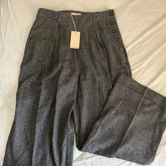 Doen Lawrence Pant in Black Herringbone - Picture 1 of 3